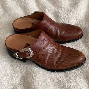 Ariat brown leather mules with buckles women's size 6.5B